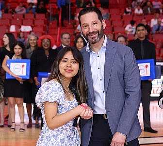 Carnival Corp. President and CEO Josh Weinstein with Jennifer Marrero.