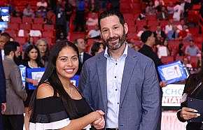 Carnival Corp. President and CEO Josh Weinstein with Nicole Roque.
