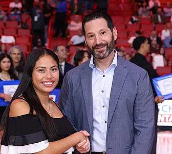 Carnival Corp. President and CEO Josh Weinstein with Nicole Roque.