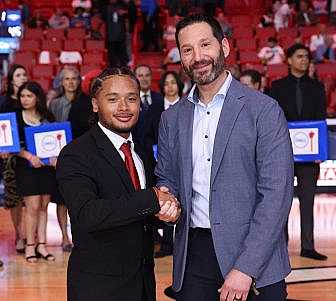 Carnival Corp. President and CEO Josh Weinstein with Jesus Nataren.